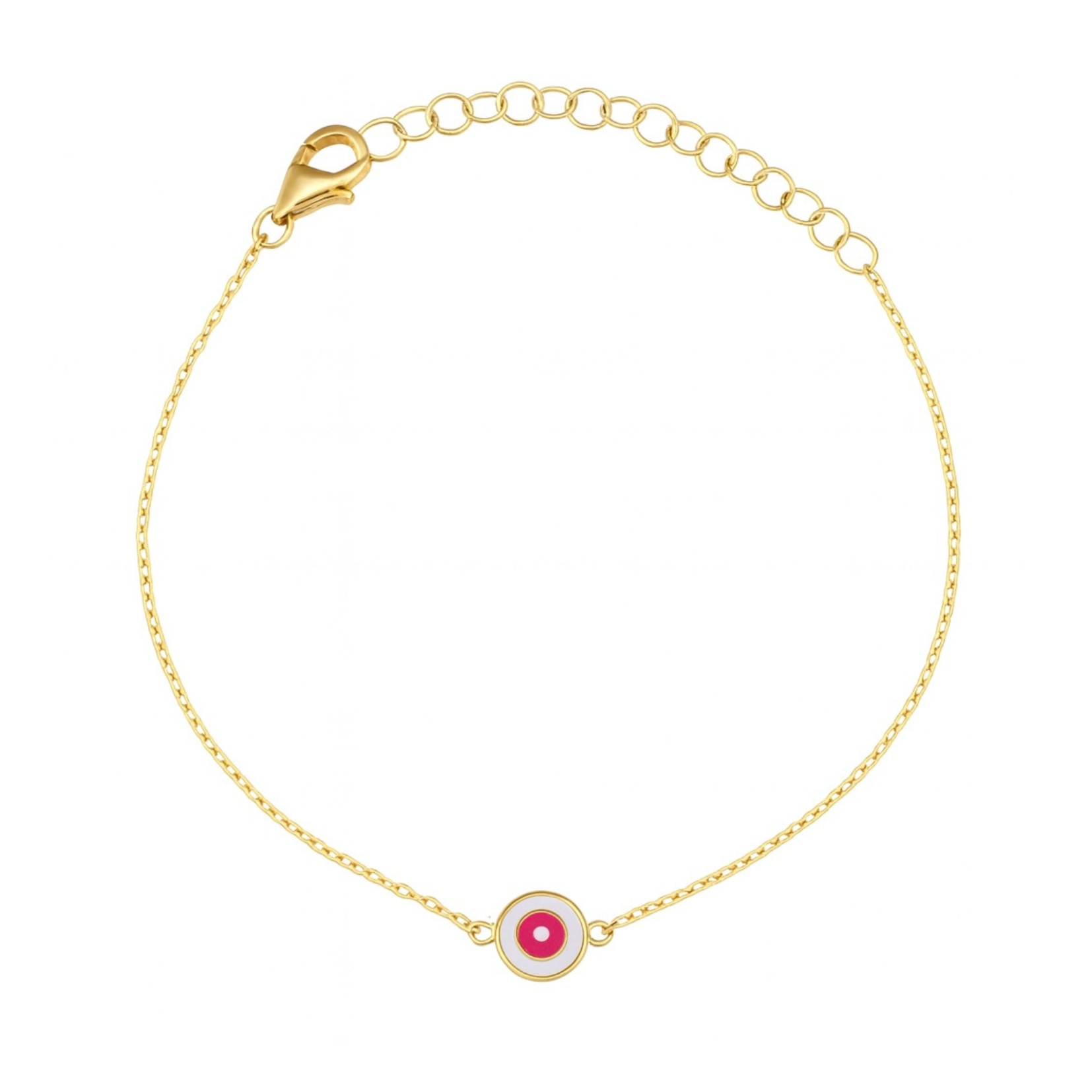 Delilah Evil Eye Enamel Bracelet Pink