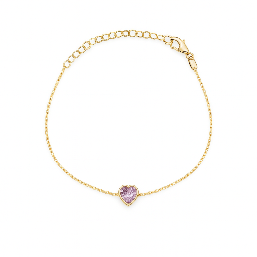 Marigold Bracelet Heart Shaped - Lavender Purple