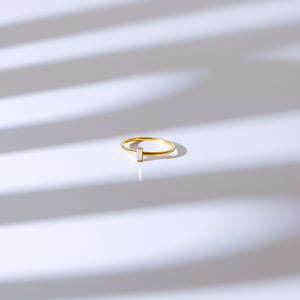 Art Deco Single Baguette Ring | Gold Vermeil