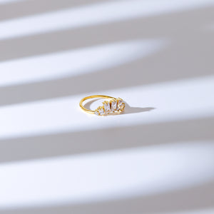 Art Deco Cluster Baguette Ring | Gold Vermeil