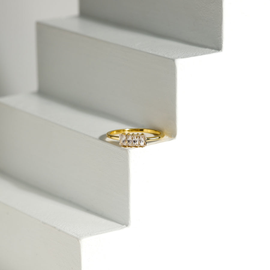 Noemie Art Deco Baguette Ring | Gold Vermeil