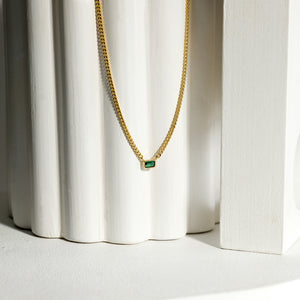 Amelia Necklace Emerald | Octagonal | Gold Vermeil