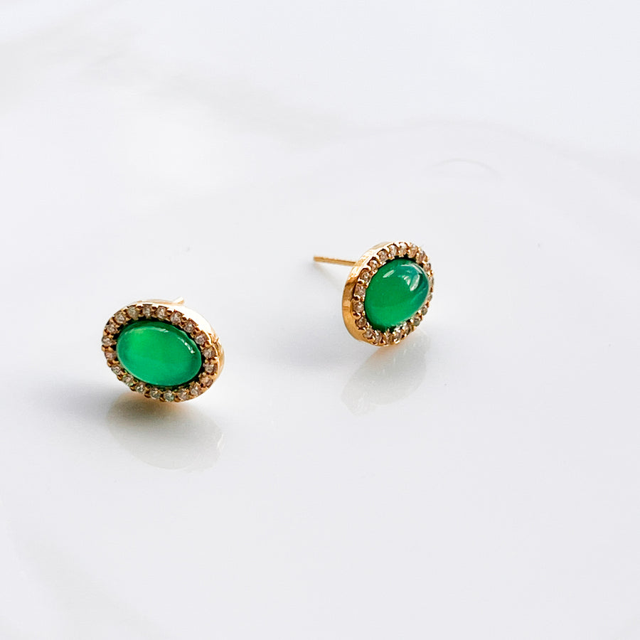 Amélie - Green Agate Earrings