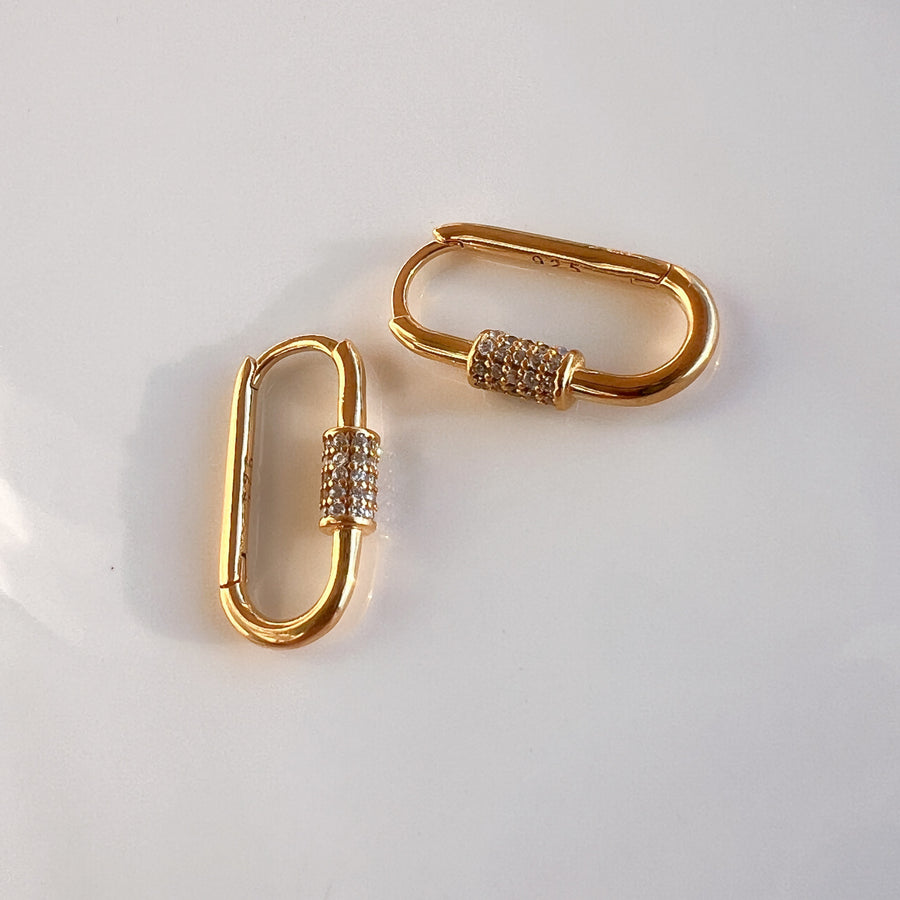 U Shape Carabiner Hoops | Gold Vermeil