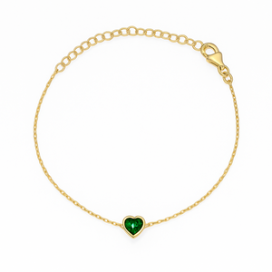 Marigold Bracelet Heart Shaped - Emerald