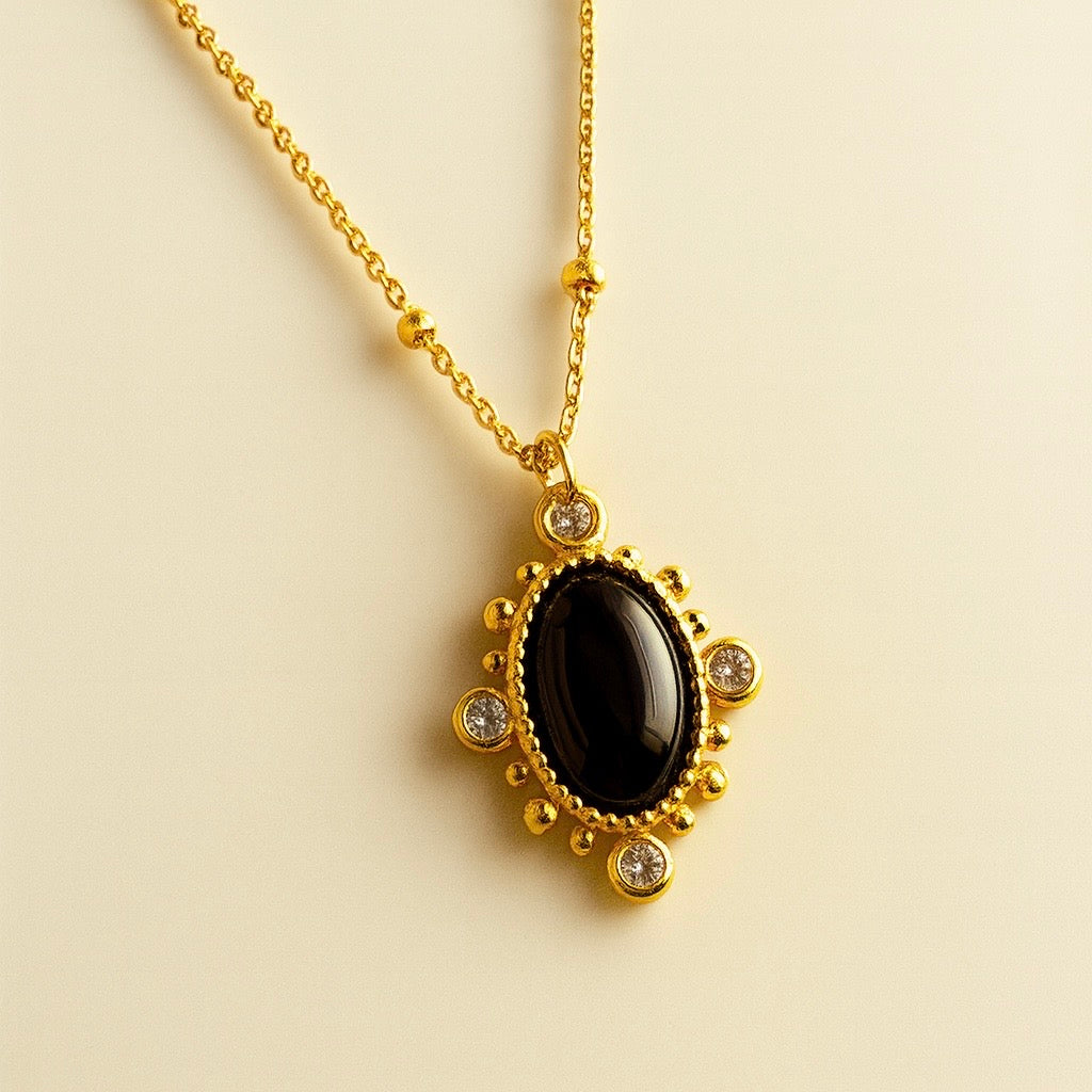 Noir Miroir Necklace | Black Onyx