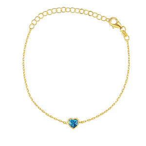 Marigold Bracelet Heart Shaped - Blue Topaz