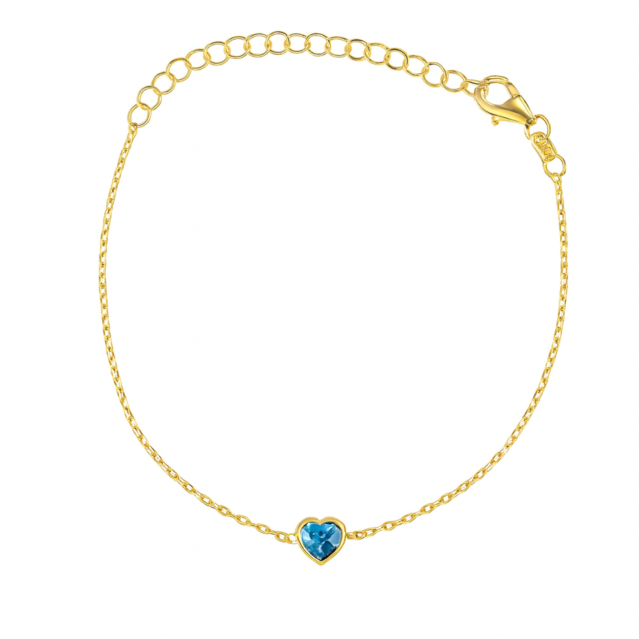 Marigold Bracelet Heart Shaped - Blue Topaz