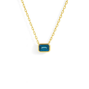 Mirabel Necklace Blue Topaz | Octagonal | Gold Vermeil