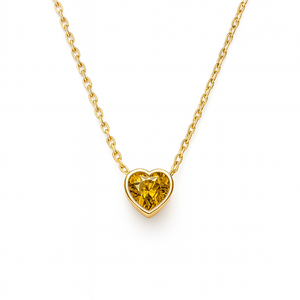 Marigold Citrine Heart Necklace | Gold Vermeil
