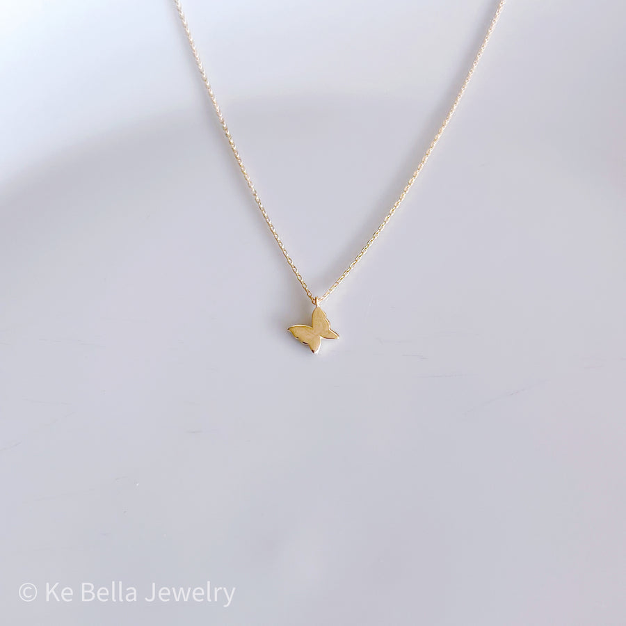 Tiny Butterfly Necklace | Gold Vermeil