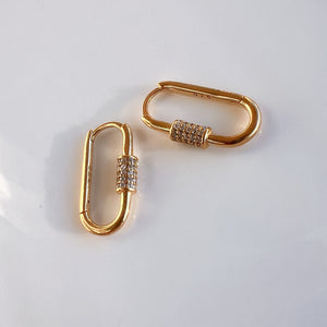 U Shape Carabiner Hoops | Gold Vermeil