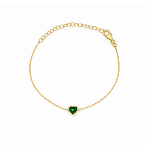 Marigold Bracelet Heart Shaped - Emerald