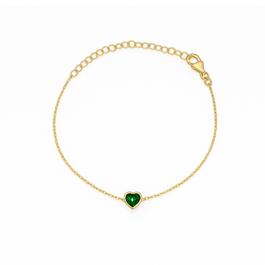 Marigold Bracelet Heart Shaped - Emerald