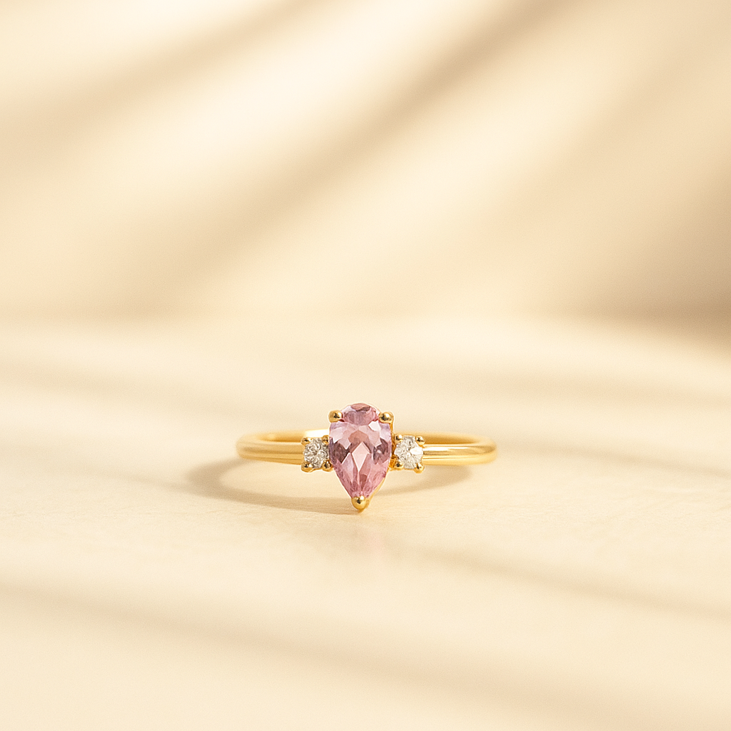 Pink Teardrop Ring