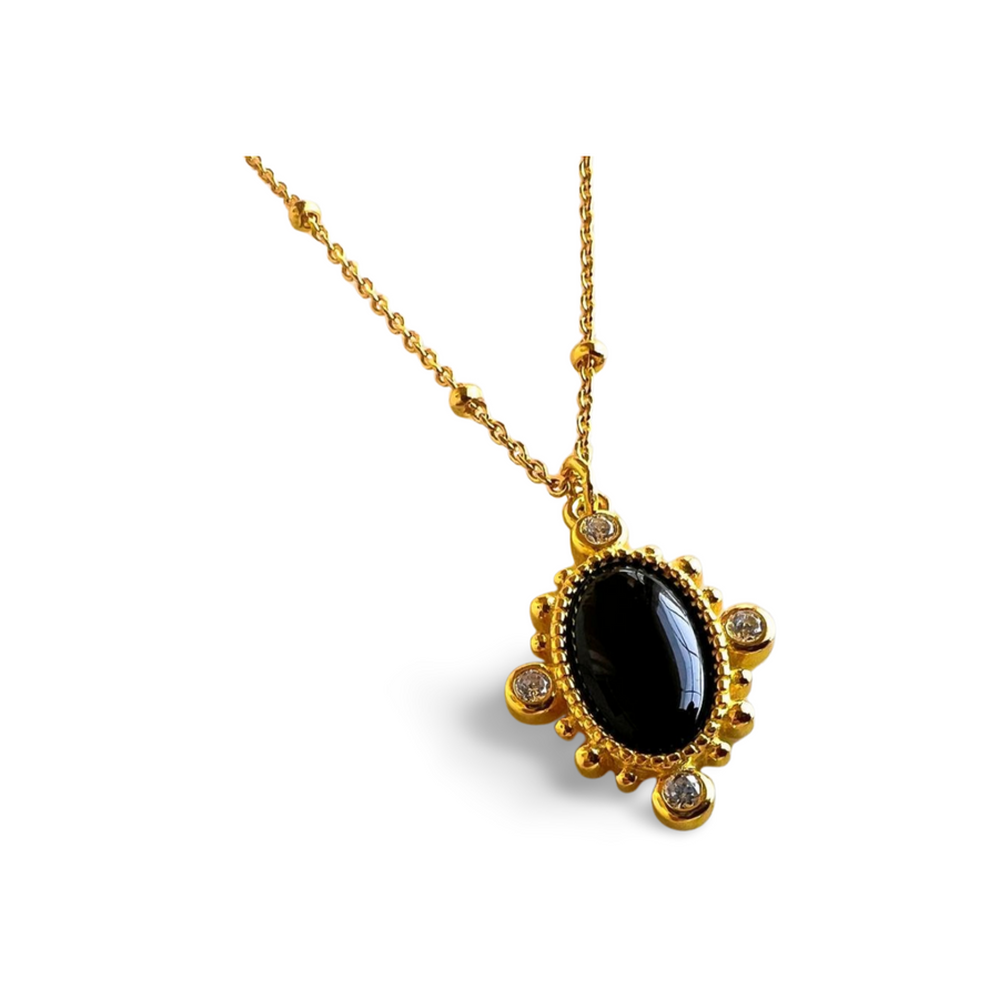 Noir Miroir Necklace | Black Onyx