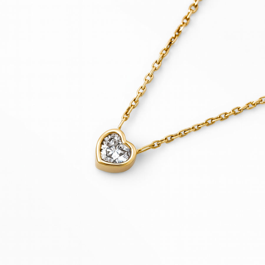 Marigold Diamond Heart Necklace | Gold Vermeil