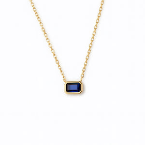 Mirabel Necklace Blue Sapphire | Octagonal | Gold Vermeil