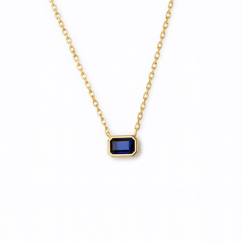 Mirabel Necklace Blue Sapphire | Octagonal | Gold Vermeil