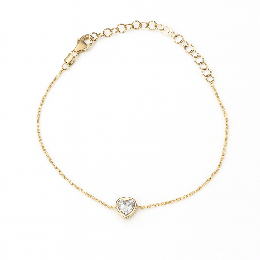 Marigold Bracelet Heart Shaped - White