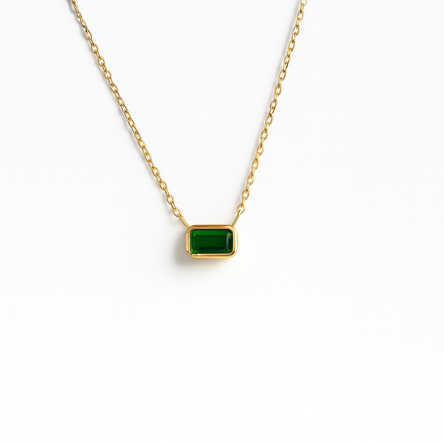 Mirabel Necklace Emerald | Octagonal | Gold Vermeil