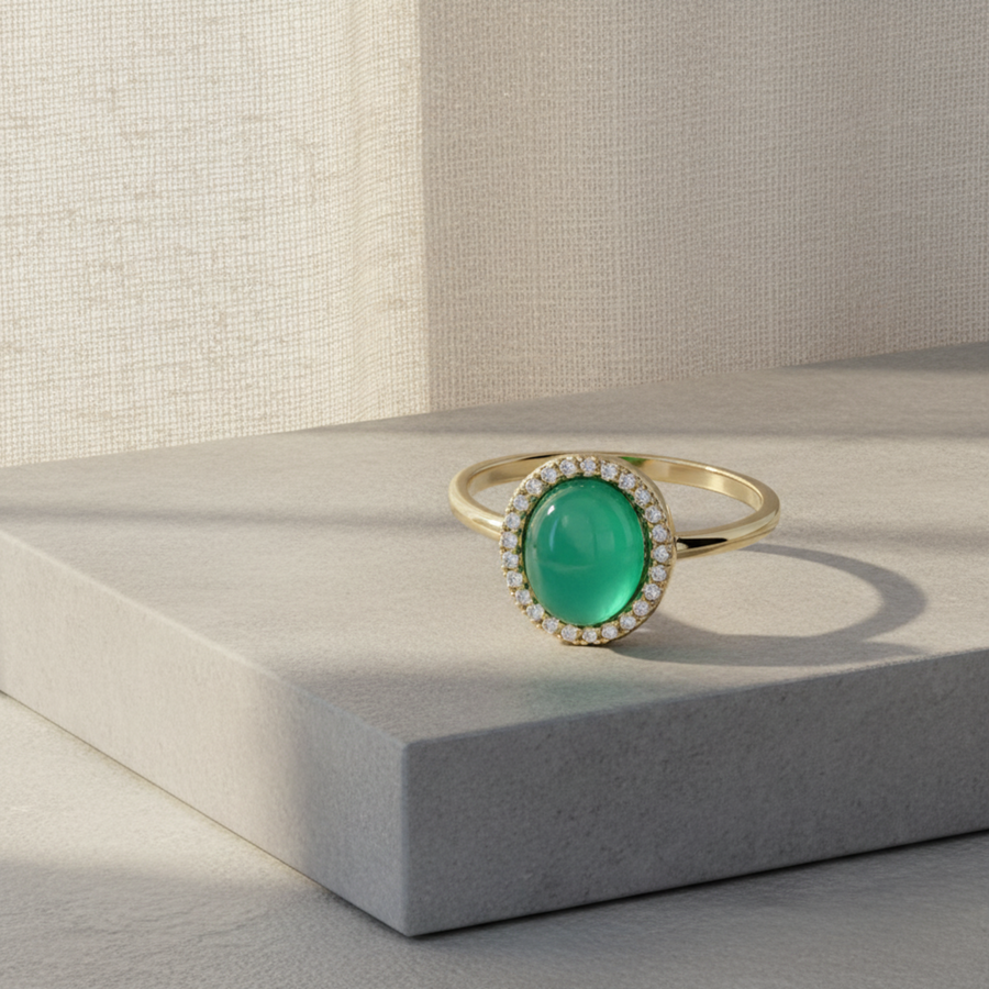 Amélie - Green Agate Ring