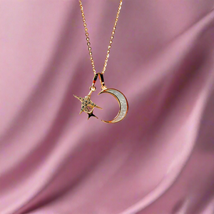 Moon and Stars Necklace | Gold Vermeil