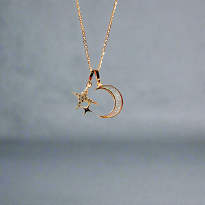 Moon and Stars Necklace | Gold Vermeil