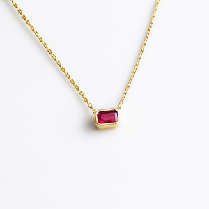 Mirabel Necklace Fuchsia | Octagonal | Gold Vermeil