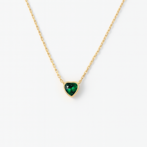 Marigold Emerald Heart Necklace | Gold Vermeil