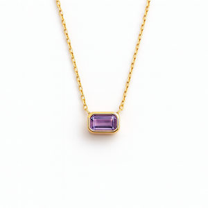 Mirabel Necklace Lavender | Octagonal | Gold Vermeil