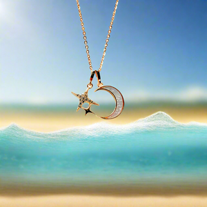 Moon and Stars Necklace | Gold Vermeil
