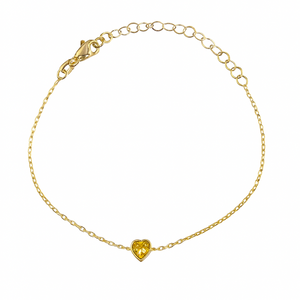 Marigold Bracelet Heart Shaped - Citrine