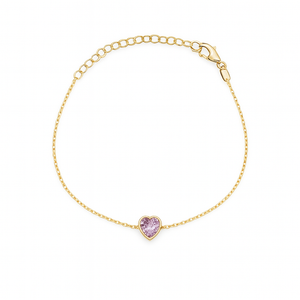Marigold Bracelet Heart Shaped - Lavender Purple