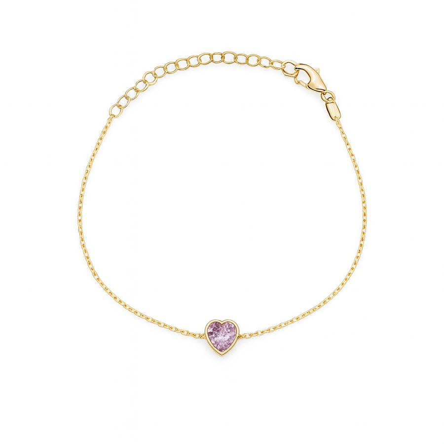 Marigold Bracelet Heart Shaped - Lavender Purple