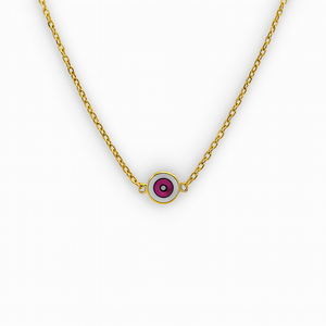 Delilah Evil Eye Necklace | Pink | Gold Vermeil