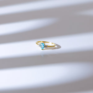 Teardrop Aquamarine Ring | Gold Vermeil