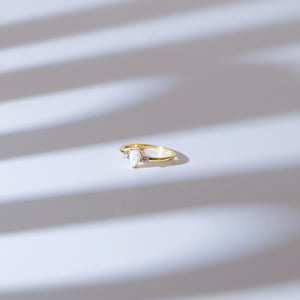 Teardrop White Opal Ring | Gold Vermeil
