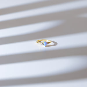 Teardrop Blue Opal Ring | Gold Vermeil