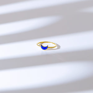 Night Sky Moon Ring | Gold Vermeil and Enamel