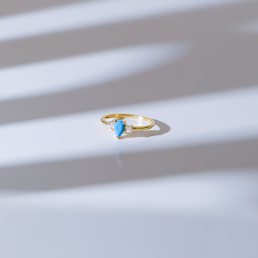 Turquoise Teardrop  Ring