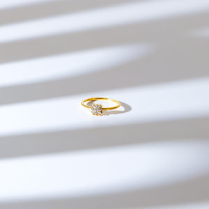 Baguette Flower Ring | Gold Vermeil