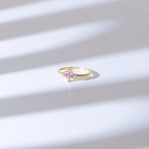 Pink Teardrop Ring | Gold Vermeil