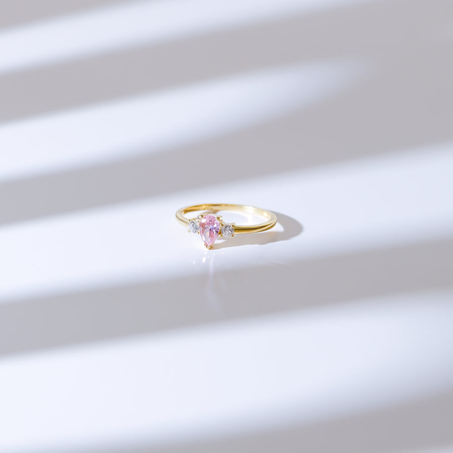 Pink Teardrop Ring