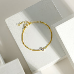 Amelia Bracelet | Heart Shaped | Gold Vermeil