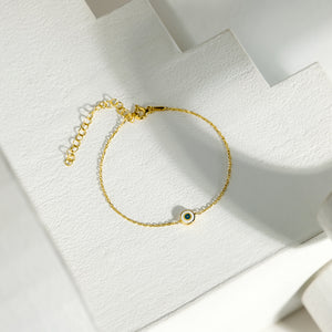 Delilah Evil Eye Enamel Bracelet | White | Gold Vermeil