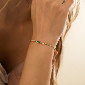 Amelia Bracelet Emerald | Octagonal | Gold Vermeil