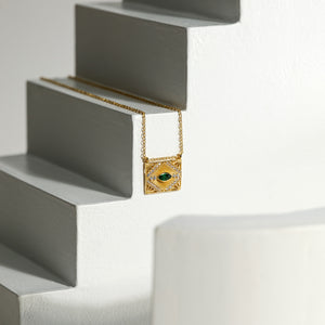 Vera Necklace (Emerald) | Gold Vermeil