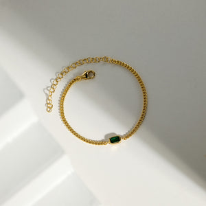 Amelia Bracelet Emerald | Octagonal | Gold Vermeil