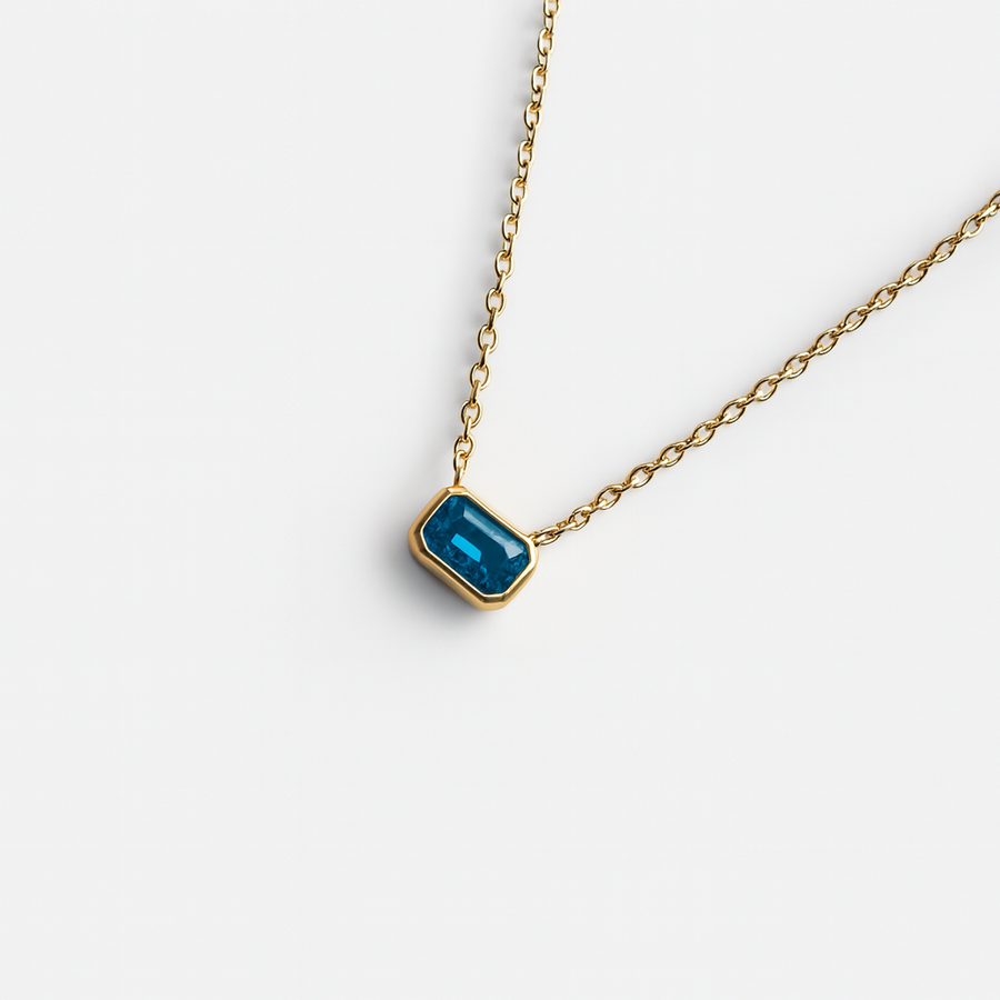 Mirabel Necklace Blue Topaz | Octagonal | Gold Vermeil